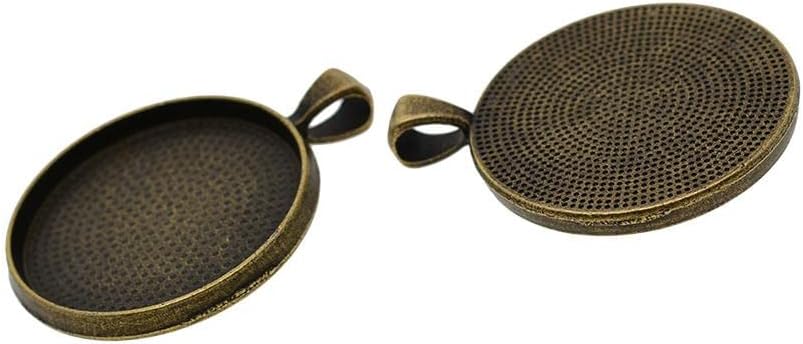 50x Mixed Round Pendant Tray 30mm Setting Bezel Pendant
