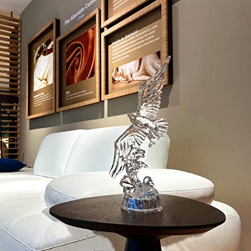 Beaulemna Eagle Statue Acrylic American Bald Eagle Figurine Glass Collection Ornament Statue Led Light Animal Collectible Table Decor Home Decor #TOP3
