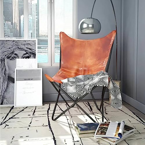 Genérico Silla Butterfly de Cuero auténtico marrón,Sillones-243728