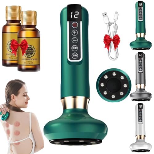 Velora Masajeador Anticelulitico Reductor Velora, 2025 Velora Beauty Celulitis Masajeador Anticelulitico Aux Huiles Essentielles, 12 niveaux Intensité, Pour Abdomen, Muslos Y Glúteos (Vert foncé)