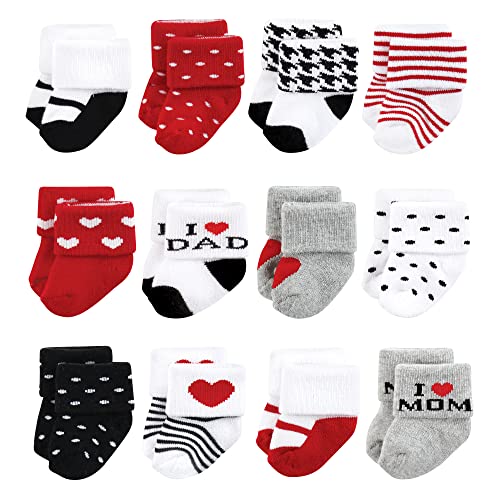 Image of Hudson Baby baby-girls Cotton Rich Newborn and Terry Socks