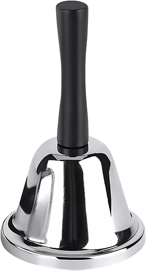 Hand Bell Silver Table Bell for Kitchen Reception Hotel Hotel Restaurant Events, Call Bell for Christmas Alarm Decorations Wedding Events