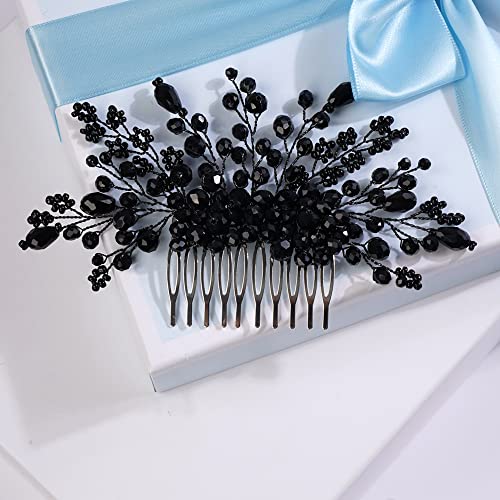 Peine para cabello negro con cristales handmade Missgrace miniatura 4