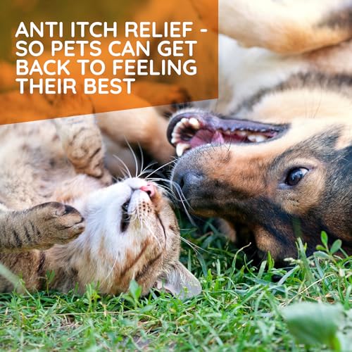 T-Relief Pet Allergy Support for Dogs & Cats Itchy Relief Supports Healthy Skin & Coat Natural Medicine Helps Soothe Hot Spot Itching Paws Licking Runny Nose Sneezing Watery Eyes - 90 Tablets