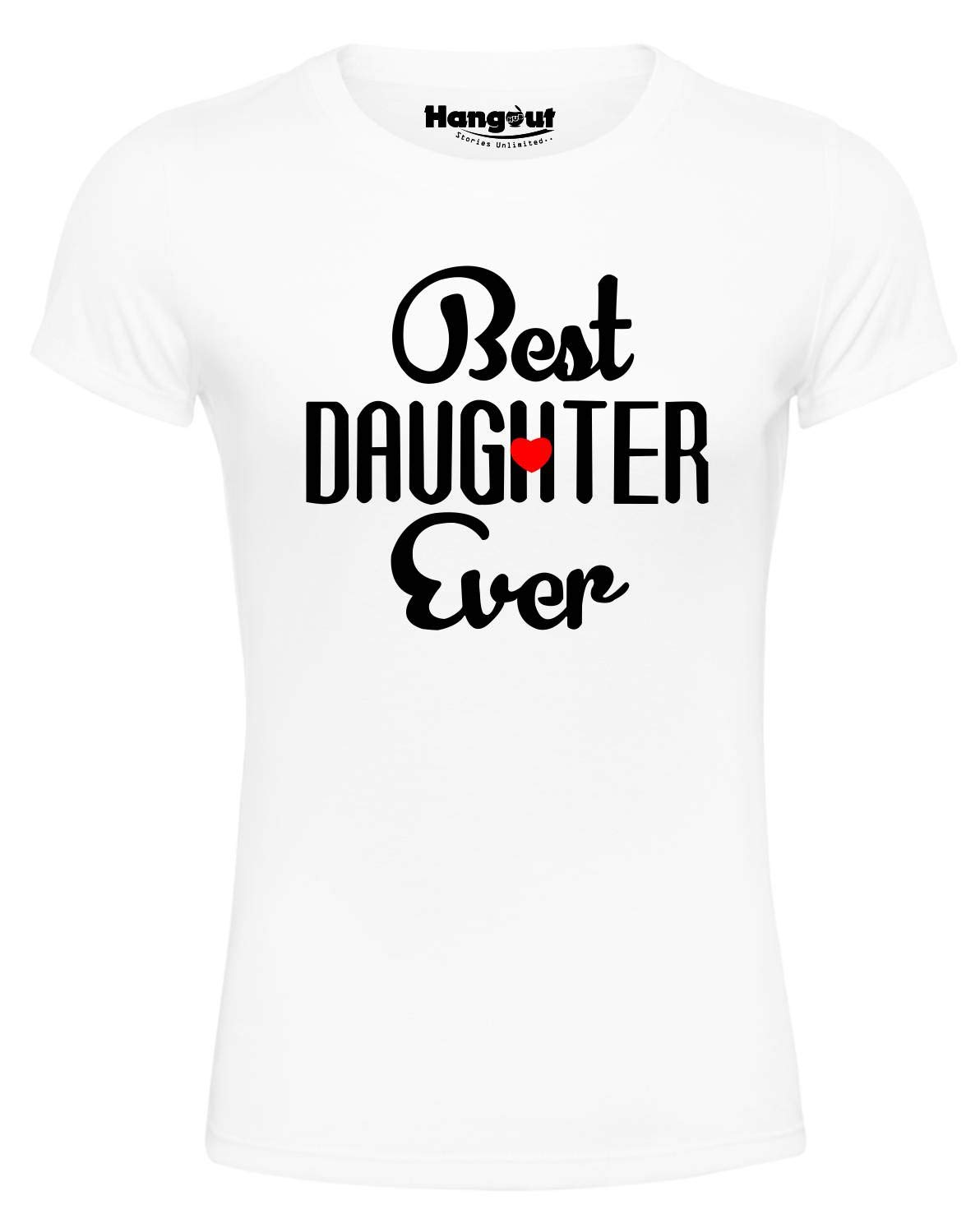 Hangout HubBest Daughter Ever Printed Tshirt for Girls | Super Combed Cotton T-Shirt | Round Neck T Shirt | Half Sleeves Tees | Fade-Resistant Breathable (0-14 Years | XS-XXL Size Option) Pack of 1