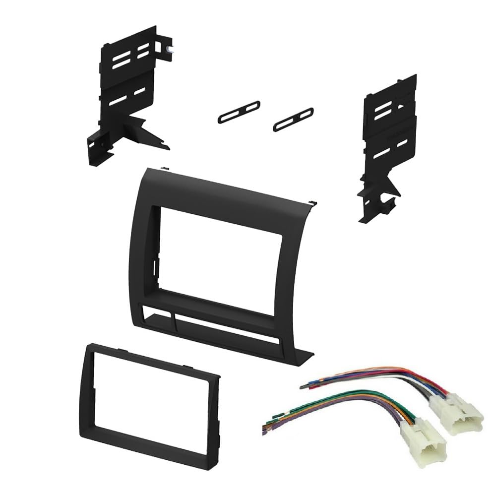 Double DIN Car Stereo Radio Installation Kit Compatible with Toyota Tacoma (Dash Kit + Wiring Harness) 2005 2006 2007 2008 2009 2010 2011