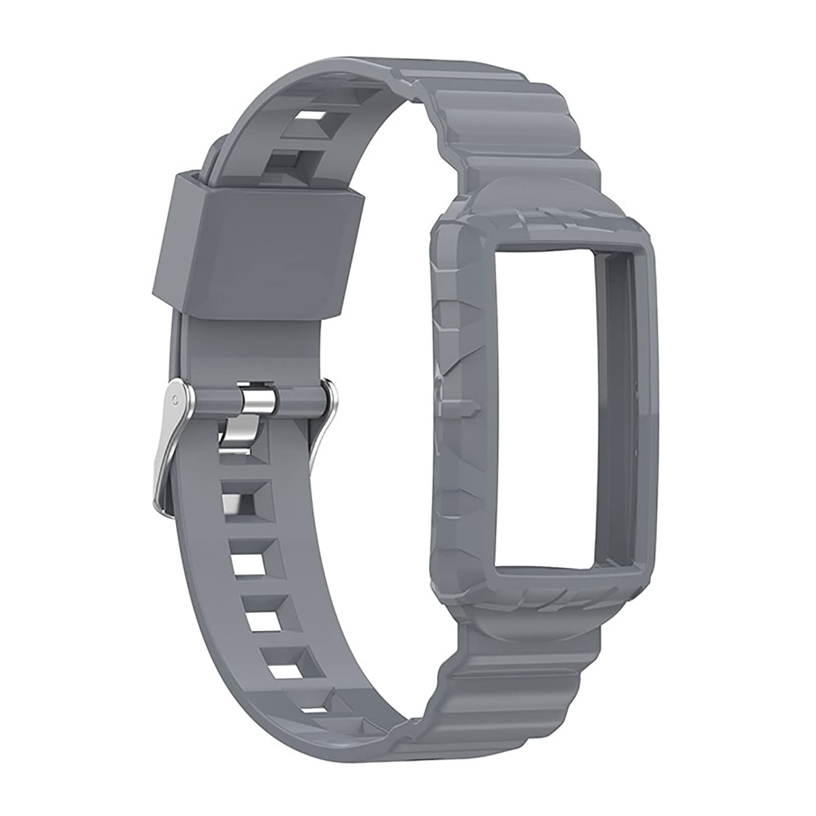 Soft Silicone Straps Compatible with Fitbit Charge 5/4/4SE/3/3SE Watch Strap, Replacement Wristbands for Women Men Smartwatch, Gray — image 1