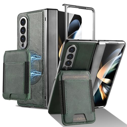 Étui portefeuille Samsung Galaxy Z Fold 4 vert avec protection écran