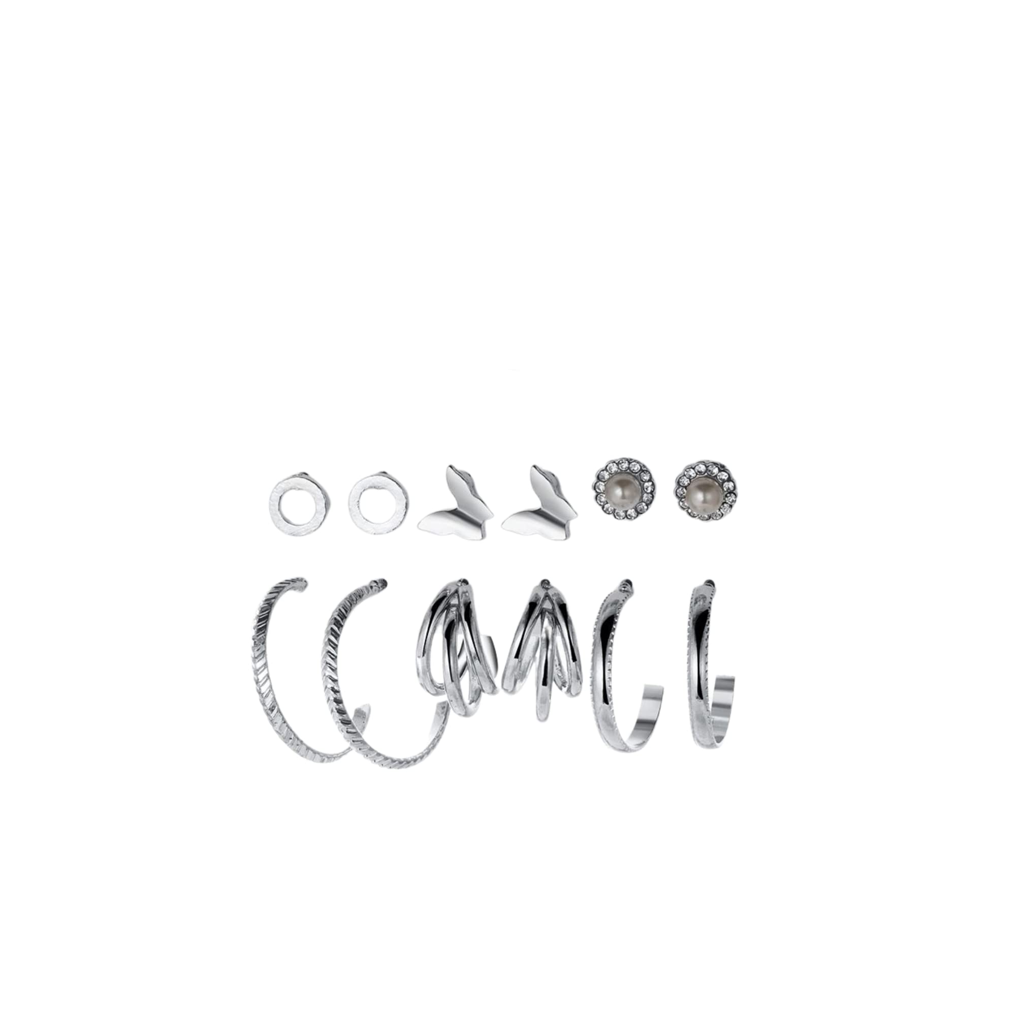 Destiny Jewels Womens Silver Plated Butterfly Shape Small Hoop Earrings Set (B09XR4Y2CT) Amazon Price History, Amazon Price Tracker