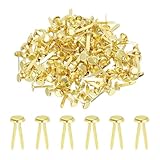 PATIKIL Brads for Paper Crafts, 200 Pcs Gold Metal Paper Fasteners Round Head Mini Brads Split Pins Paper Crafting Supplies for DIY Craft Project Scraping Book, 20 mm