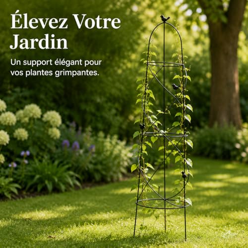 Support tuteur plantes grimpantes balcon arche extérieure fer 130 cm - 5