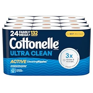Cottonelle Family Paper Extremely Clear Bathroom Paper with Lively CleaningRipples Household MEGA