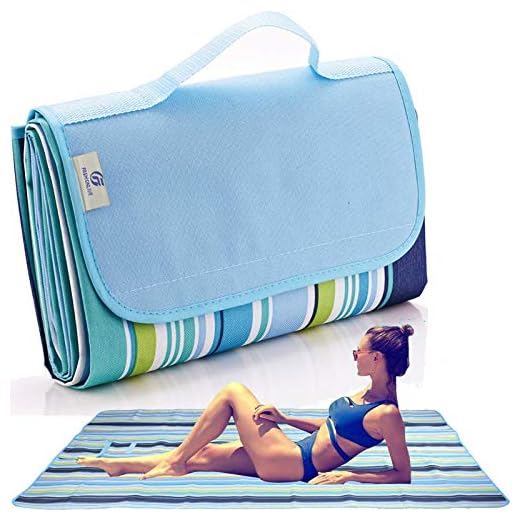 Fashionlive Beach Blanket Extra Large Picnic Blanket Sandproof Waterproof Outdoor Indoor Blanket Lightweight Handy Mat Portable Beach Mat for Camping Hiking Travel Park Grass
