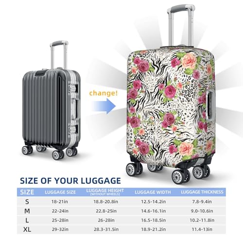 VOSERY Travel Luggage Cover - Roses Mixed Zebra Washable Suitcase Covers Protector Fits 18-32 Inch Luggage4
