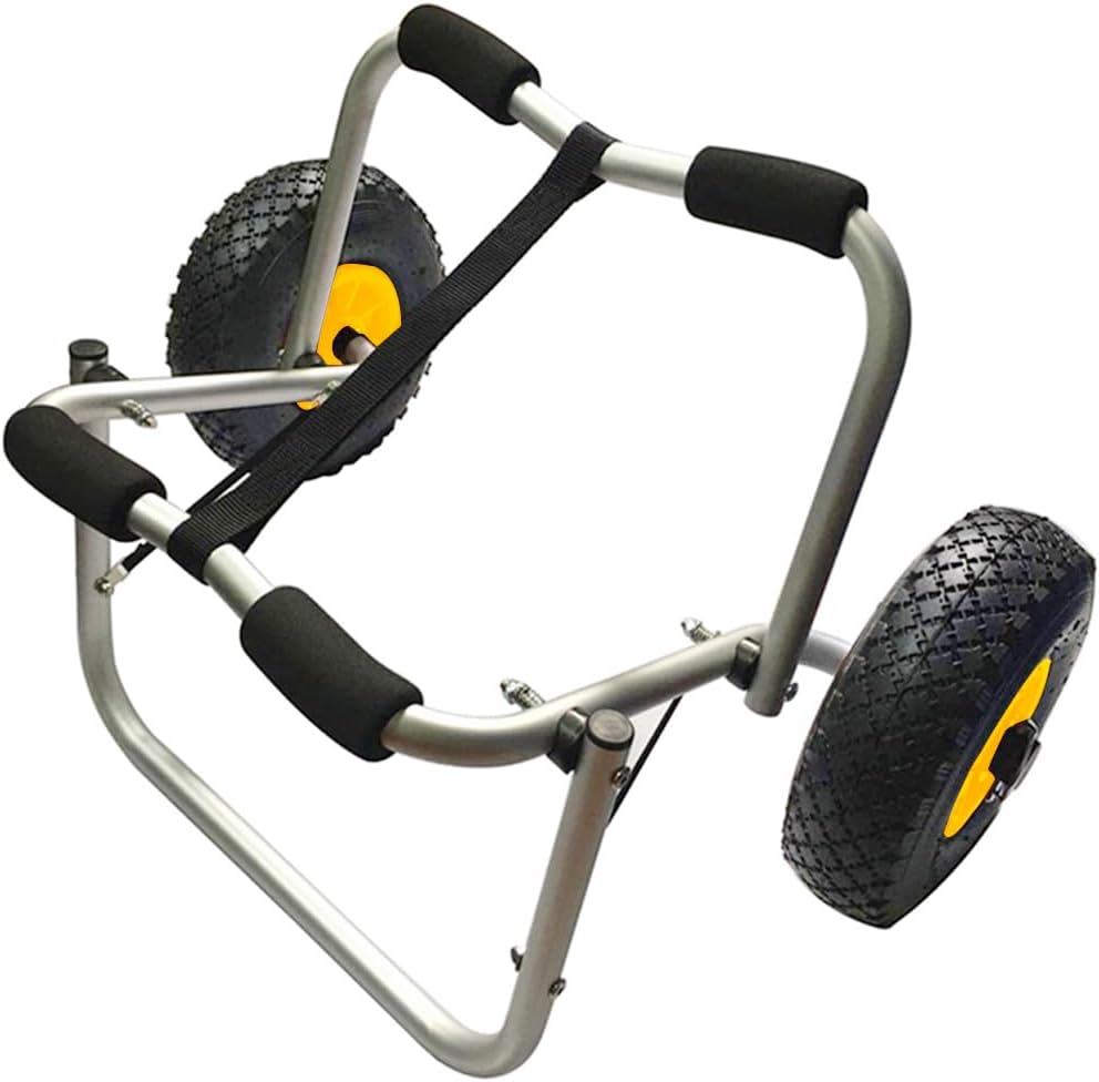 Kayak Trolley Kayak Cart with Solid Tires & Strap for Carrying Kayaks, Canoes, Float Mats, Jon Boats, 10” Foldable Kayak Dolly Kayak Trolley Kayak Cart with Solid Tires & Strap for Carrying Kayaks, Canoes, Float Mats, Jon Boats, 10” Foldable Kayak Dolly