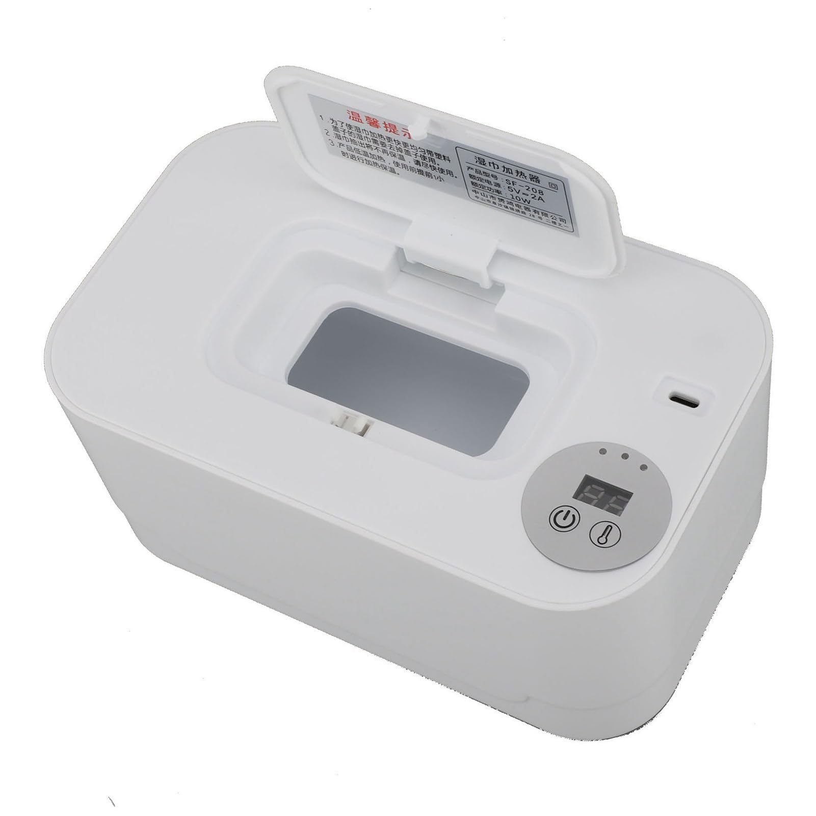 OEBUAFI Portable Baby Wipes Warmer with Intelligent Temperature Control Low Heat Technology for Gentle Skin Care Wipes Holder Dispenser Wipe Heater (White) - Image 3