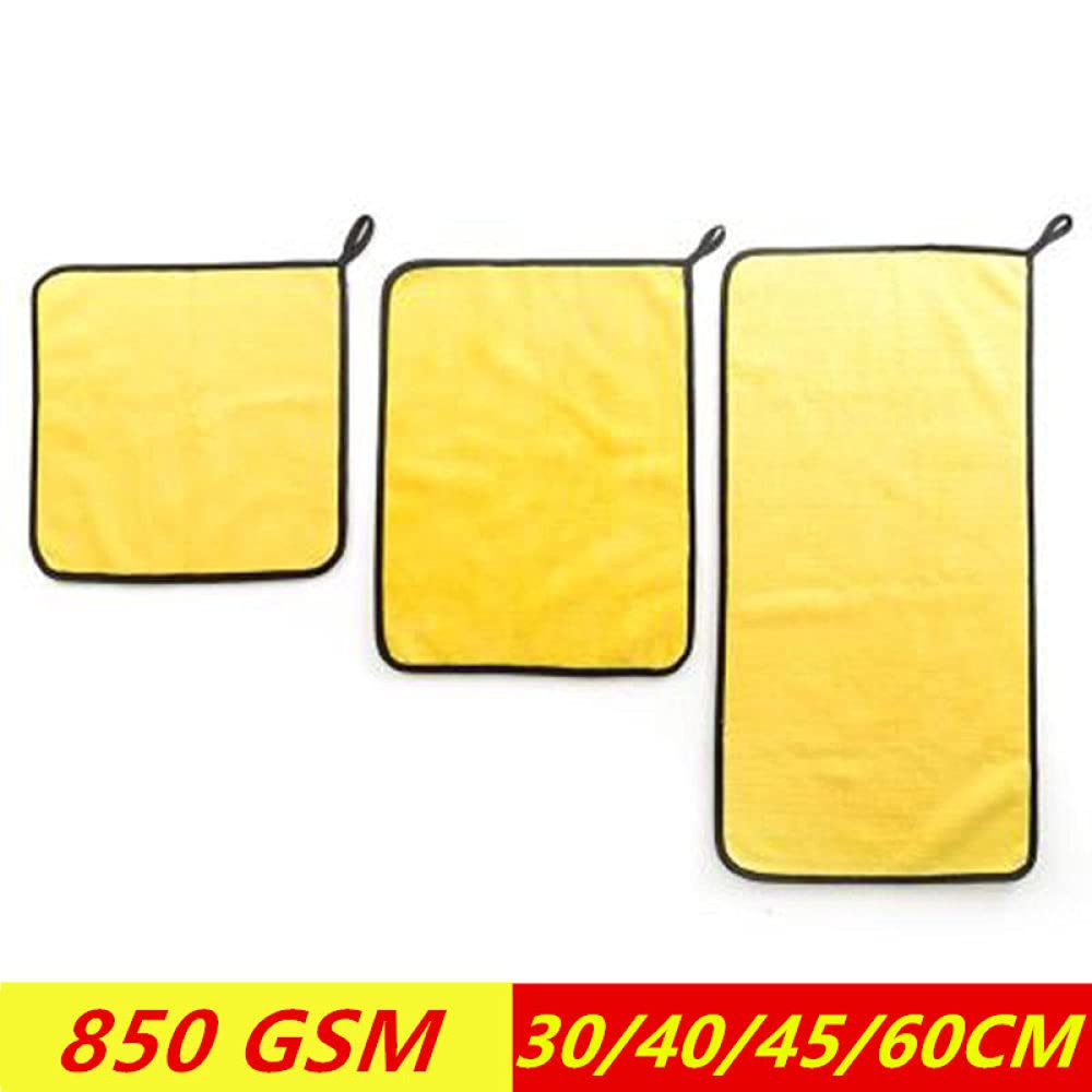 Asciugamano per autolavaggio 30/40/45/60CM 850GSM Asciugamano in microfibra per lavaggio auto super assorbente Panno per la pulizia dell'auto Asciugamano per asciugatura extra spesso Accessori per a