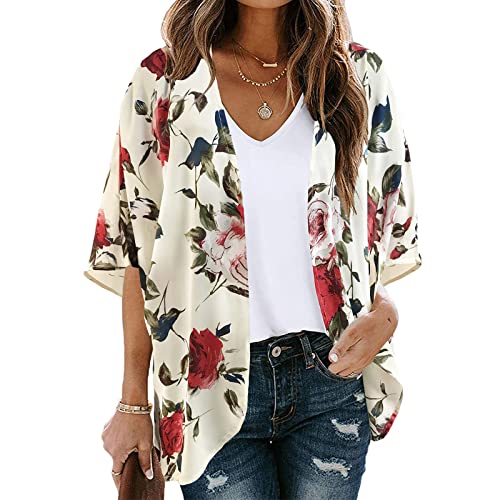 Summer Kimono Cardigans for Women Lightweight Dressy Casual Short Sleeve Light Weight Sheer Cardigan Beach Cover Ups2