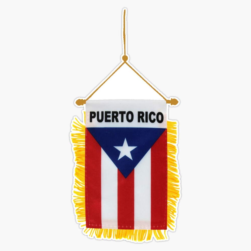 Puerto Rican Hanging Window Flag Banner Vinyl Waterproof Sticker Decal Car Laptop Wall Window Bumper Sticker 5"