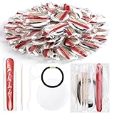 Tondiamo 100 Set Hotel Vanity Kit Individually Wrapped Travel Size Hotel Hospitality Kit Include Disposable Cotton Pads, Cotton Swabs, Hair Tie, Nail File, Dental Floss for Motels Toiletries