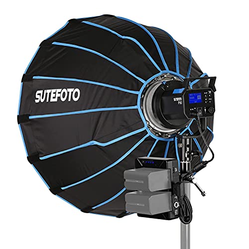 Sutefoto P80 Dailight Fresnel Light with Bowens Mount Softbox and NP Battery Plate Kit Bundle