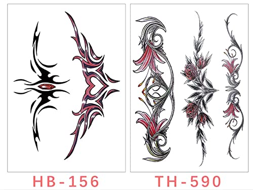Qullue Types Of Flowers, Sexy Temporary Tattoo Stickers And Fake Tattoos That Look Real And Last Long Are Suitable For Girls, Women Or Adults(6 * 8.3 Inches,29 Sheet Temporary Tattoo Stickers) #TOP5