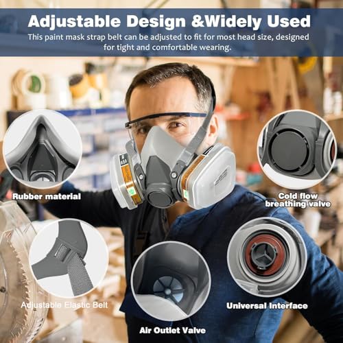 Image of Serplex 2 Set Reusable Respirator Mask 6200 Half Face Gas Filters