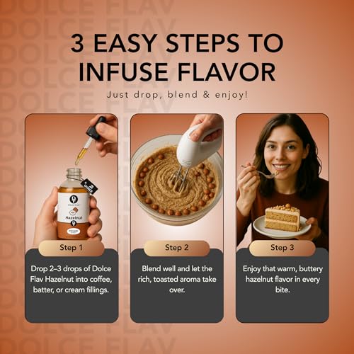 Image of Dolce Flav Natural Hazelnut Extract - 1 Gallon Water-Soluble Kosher, Sugar-Free, Concentrated Toasted Hazelnut Flavoring for Coffee, Baking & Desserts