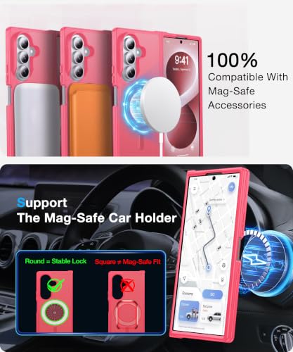 Image of NO.1 Magnetic for Samsung Galaxy Z Fold 8 Ultra Case with MagSafe | [Military Grade Drop Tested][Translucent Matte][Anti-Fingerprint]Soft Silicone Bumper for Samsung Fold 8 Ultra Case Slim,Rose