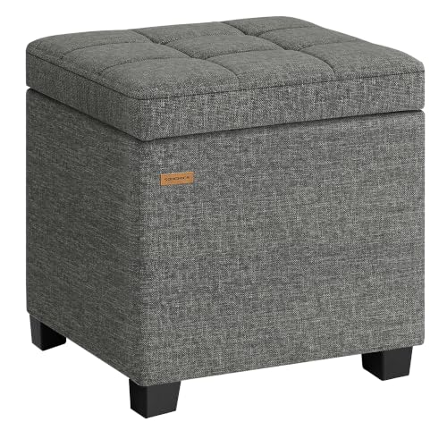 SONGMICS Square Hinged Ottoman with Legs