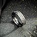 SYDNFZY Mens Wedding Band Ring - Fashion Durable Stainless Steel Engagement Promise Rings for Men Women, 6mm Greek Key Ring for Men Couple Jewelry Gift Ring Size 6 7 8 9 10 11 (Greek key-black, 8)