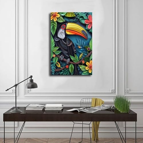Poster toucan à bec de quille cadeau original oiseau - 3