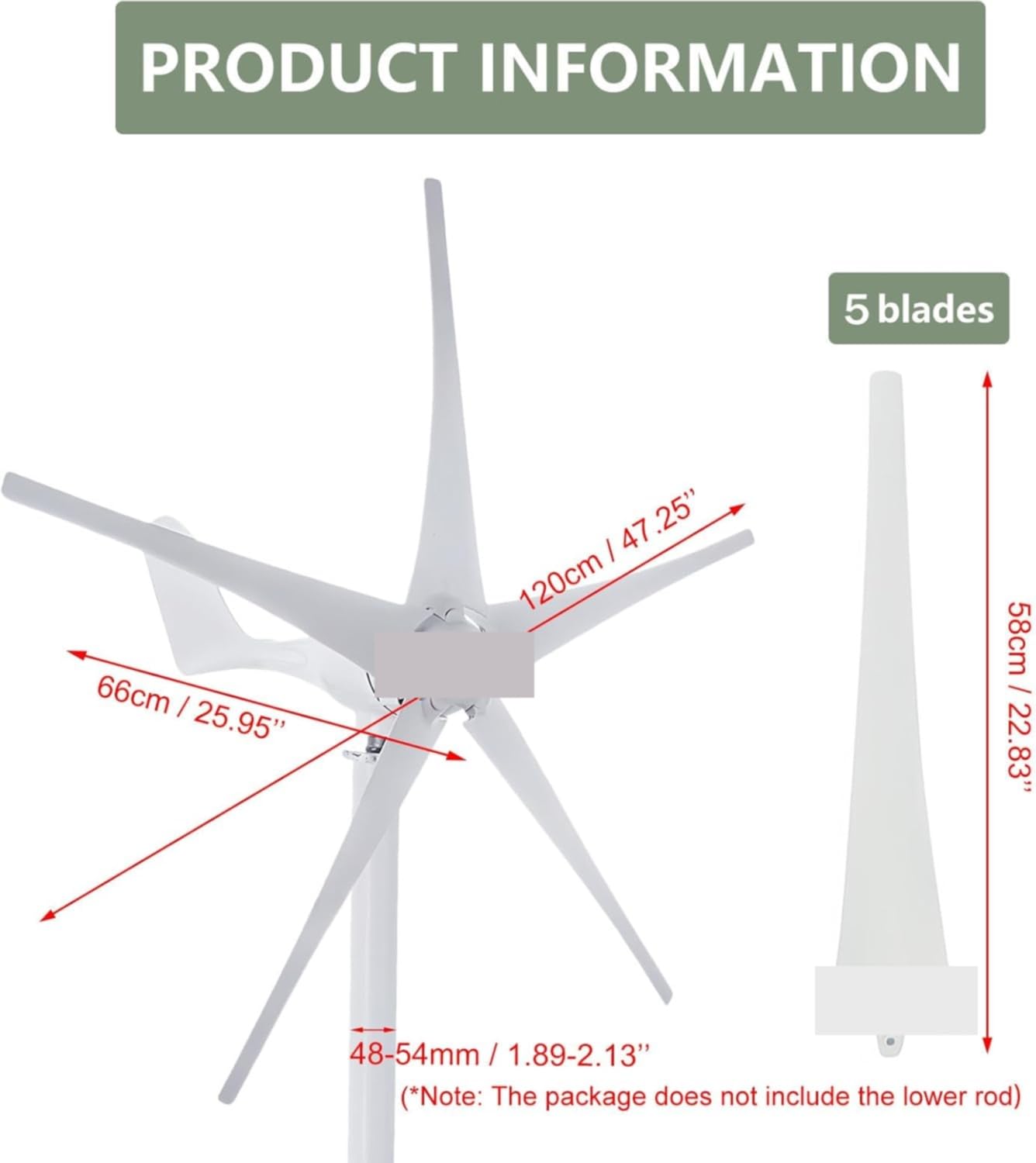 Off-Grid zestaw turbin wiatrowych o mocy 12000 W, 5-łopatowa turbina wiatrowa z automatycznym dopasowaniem kierunku wiatru, 3-fazowy napęd magnetyczny na prąd zmienny ze sterowaniem, 12 V/24 V/48