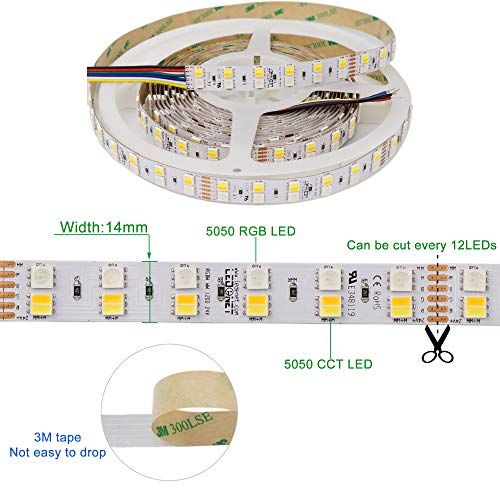 Tira LED RGB+CCT 16.4ft 24V SMD5050 Doble Fila miniatura 7