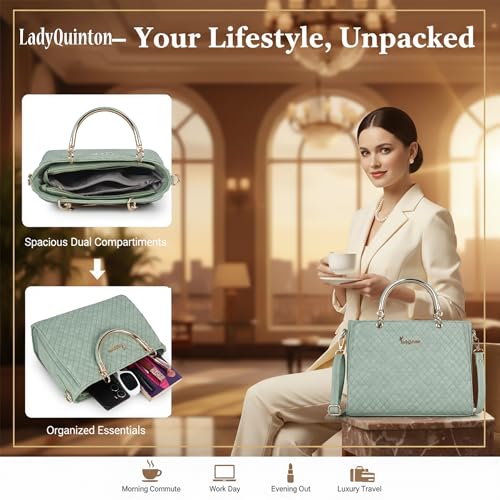 Image of Lady Quinton Quilted Handbag with Detachable Shoulder Strap
