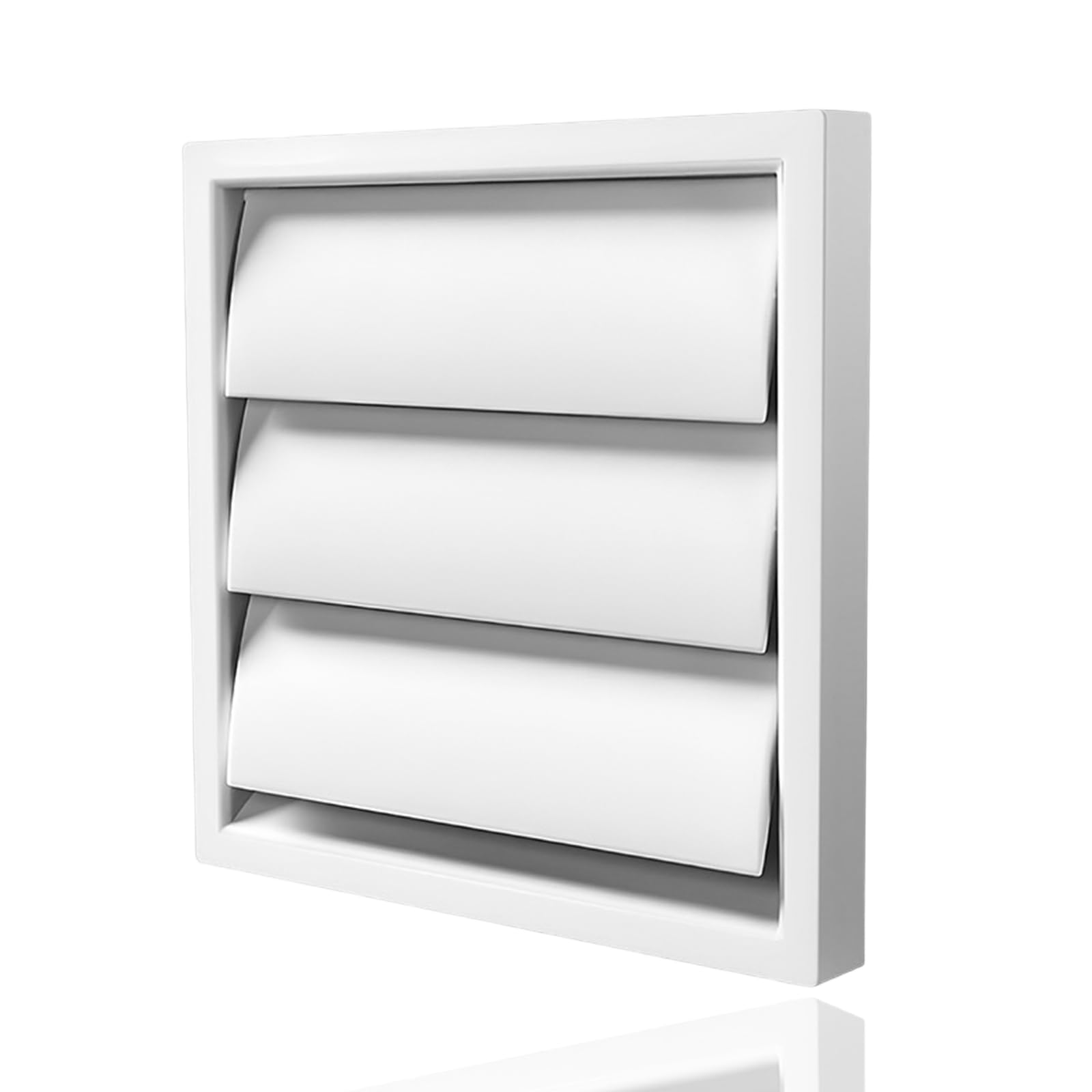 White Ventilation Gravity Grille, 175mm with 150mm Wall Air Vent Cover Plastic Extractor Fan Ducting Vents Covers for Tumble Dryer Duct Shutters HVAC Exhaust Hood