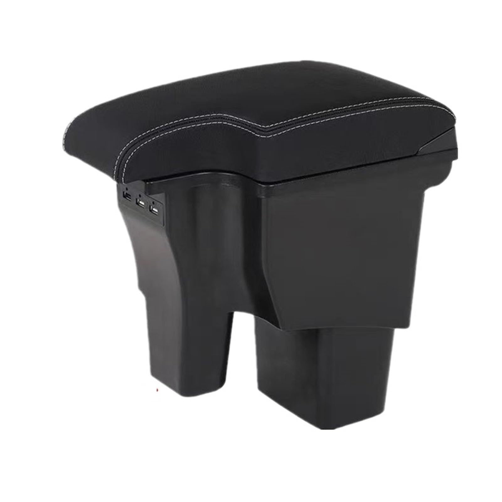 LOKHINGS Adjustable Armrest Storage Box Fit For Hyundai Fit For SOLARIS Fit For Hyundai Fit For Accent RB Car Armrest Box Central Store Box Retrofit USB(B3 Real Corium)
