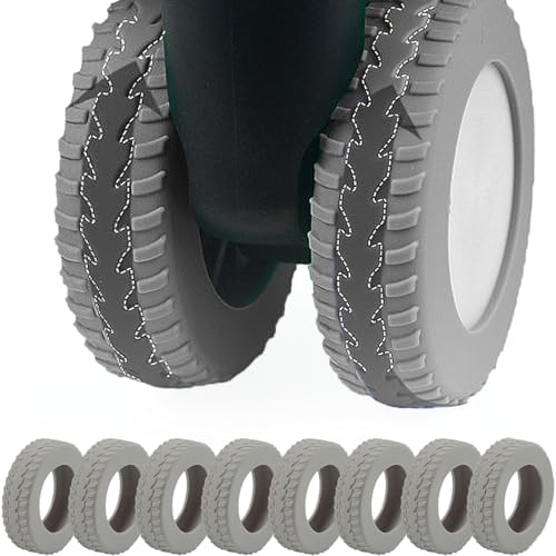 INUSO 2025 Upgraded Anti-Fall Luggage Wheel Covers, 8-Pack – Dustproof, Scratch-Resistant & Noise-Reducing Suitcase Wheel Protectors for Travel (Grey-Wearable)