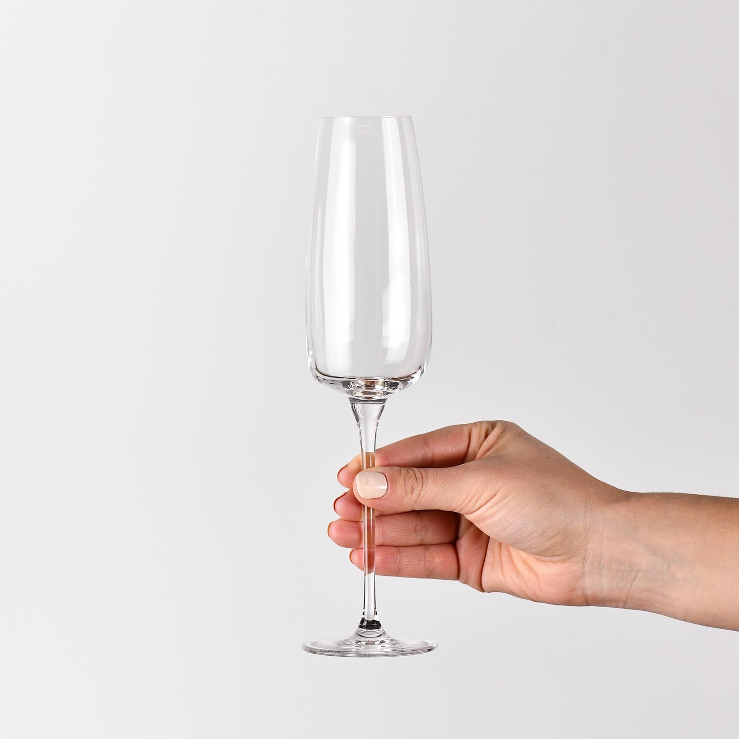 Krosno - Verres à champagne Modern 4 x 220ml | Verres à prosecco | Cadeau de mariage | Lave-vaisselle | Verre cristallin | Verre sans plomb | Durable | Résistant aux rayures | Durable | Résistant aux | Verre en cristal sans plomb, durable, résistant aux r