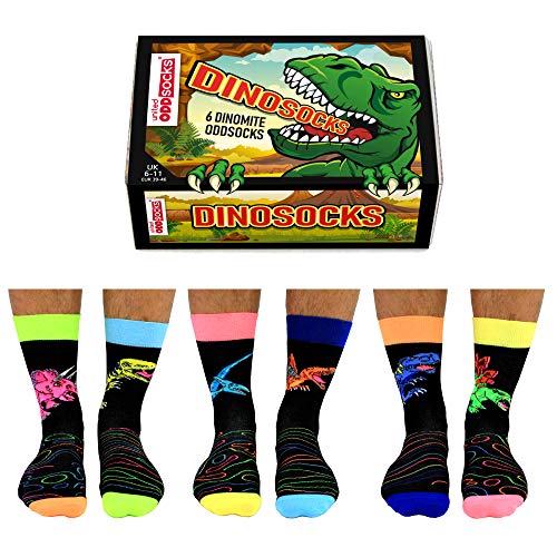 Dinosocks United Oddsocks - 6 calcetines Oddsocks para hombre, Reino Unido, 39-46, 7-12, multicolor