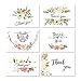 Thank You Cards Floral Flower Greeting Cards Notes for Wedding, Baby Shower, Bridal, Bussiness, Anniversary- 6 Design Blank Inside 4 x 6 inch- Including white envelope