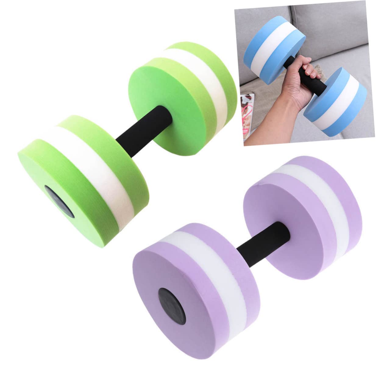 POPETPOP 3 Pièces Poids de leau Jouet Bouteille deau haltère haltères de Remise en Forme Eau légère haltères en Mousse Masculin Bassin Hugues Ensemble d'haltères Enfant poignée
