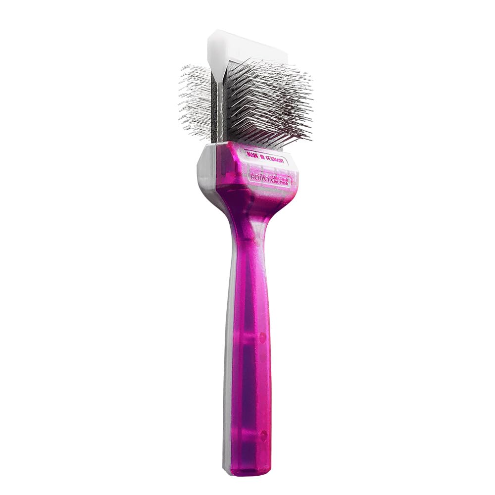 TufffinishCoater Duo 2-in-1 Fellbürste für Hunde & Katzen, entfernt Unterwolle & Knoten, für langes dichtes Fell, in 2 Größen erhältlich (4,5 cm)