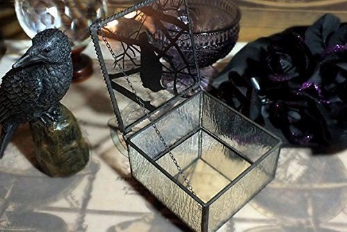 Ebros Gift Gothic Silhouette Raven Crow On Tree Branch Frosted Glass Decorative Jewelry Box 4" Wide Edgar Poe Nevermore Ravens Crows Stash Trinket Secret Box #TOP5