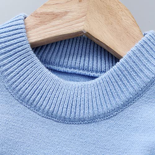 Boys Knitted Coat for Kids Toddler Boys Girls Winter Long Sleeve Sweater Knitted Dinosaur Pattern for (Blue, 4-5 Years)2