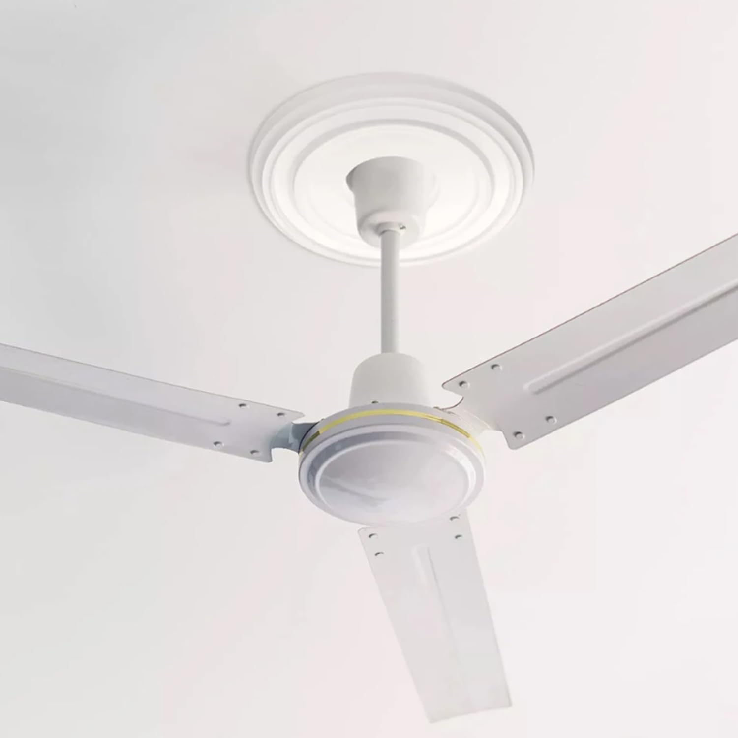 10 Inch Split Ceiling Medallion Trim Ring for Lights and Fans | White Polyurethane Decor; 4 Inch Opening; Easy Split Installation; Covers Gaps Around Fan and Light Fixture Bases