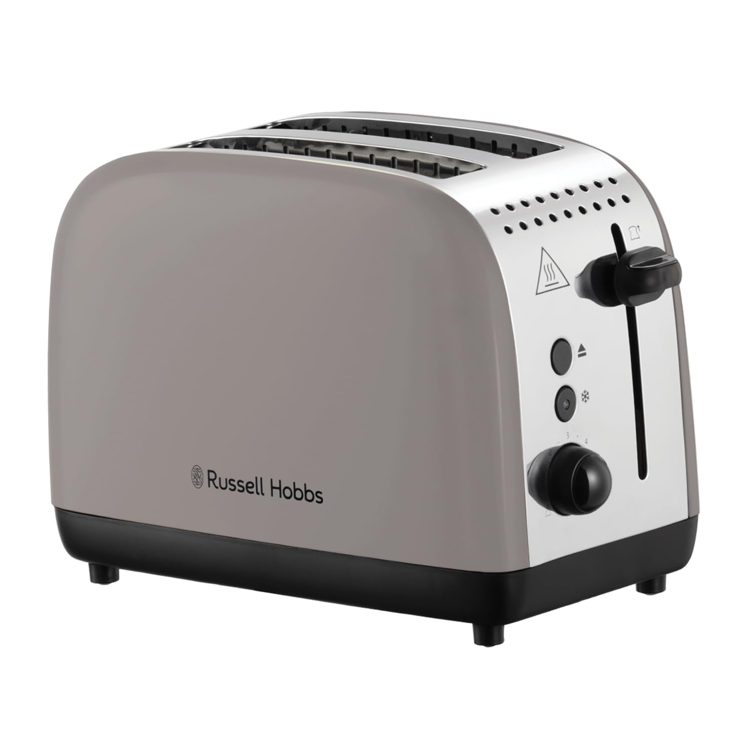 Russell Hobbs 2 Slice Toaster, Toasters, Bread Toaster [Fast Toasting, Frozen/Cancel/Reheat Functions with Lift & Look] Classics Mocha (Longer slots, High lift lever, Crumb tray, Cord storage) 26931