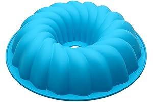 Alimat PluS Silicone Round Fluted Ring Mold Pan, 9.8 Inch