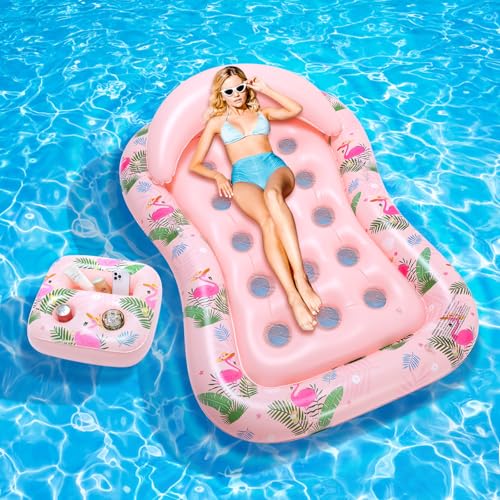 MoKo Inflatable Pool Floats Adult, Water Lounger Raft with Cup Holders - image 1