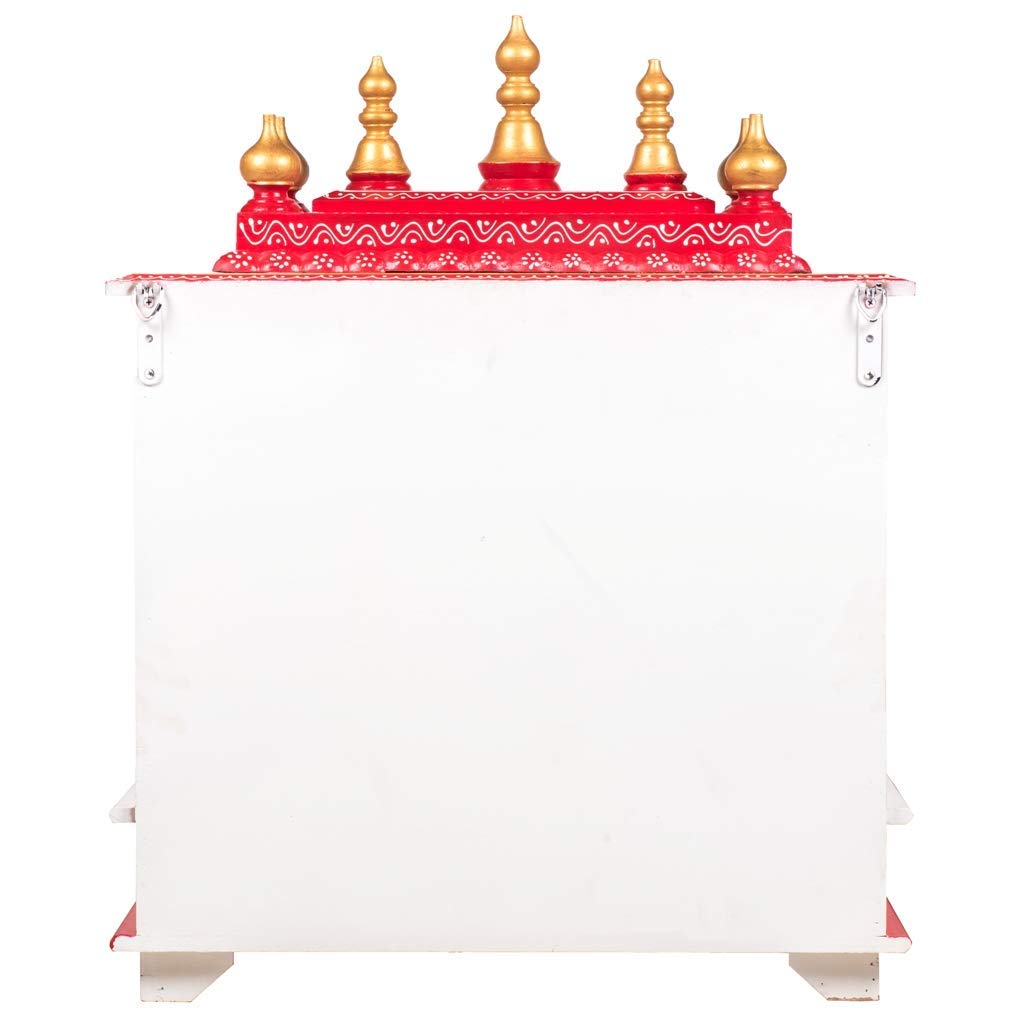 Pooja Mandir en bois fait main du Rajasthani avec finitions traditionnelles